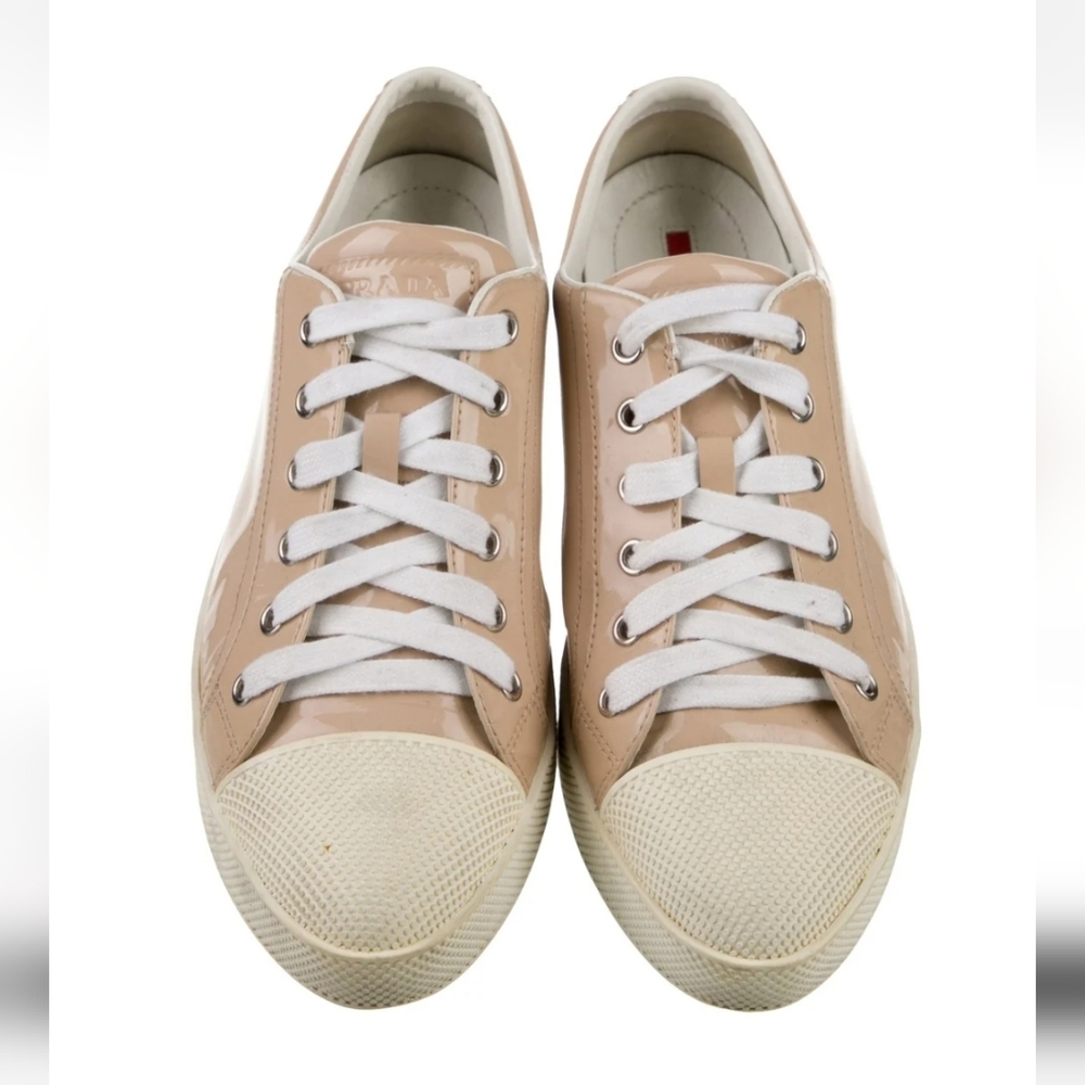 Prada Authentic Sport Patent Leather Sneakers Women's Size: 8.5 | IT 38.5